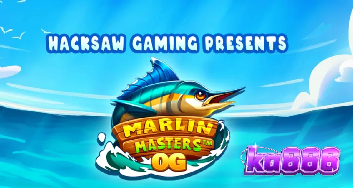 Tampilan layar permainan slot Marlin Masters OG dengan tema memancing di laut dalam, menampilkan simbol ikan marlin dan nelayan.